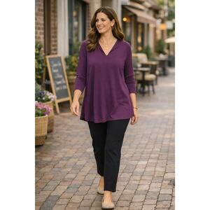 Soft Surroundings Plum A Line Tunic P M Oversized EUC